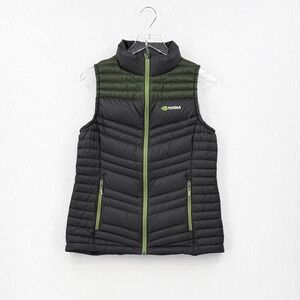 Packable Down Lightweight Puffer Vest Women Medium Black Green Travel Winter NEW